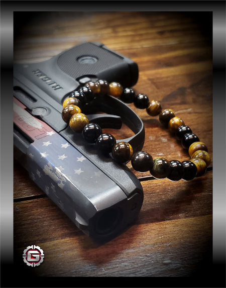 Tiger Eye Glass Beaded Bracelet | GRITGEAR Apparel