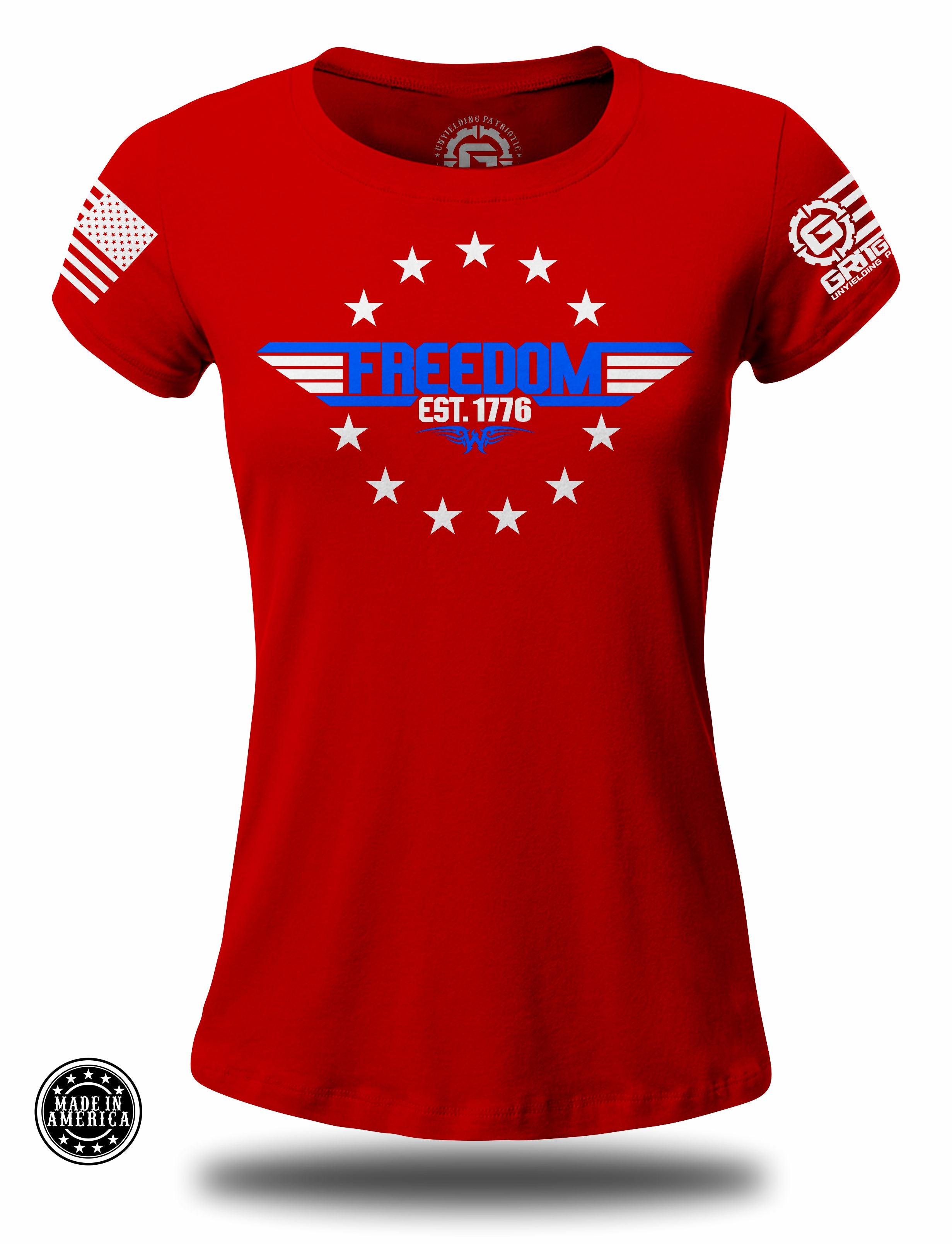 Ryan Weaver - Top Gun Freedom EST 1776 LADIES Slim Fit T-shirt | Grit Gear Apparel