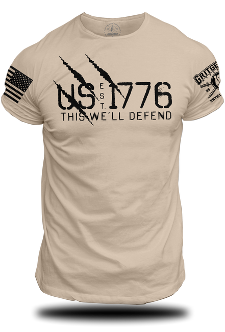 US EST 1776 Defend T-Shirt | Grit Gear Apparel