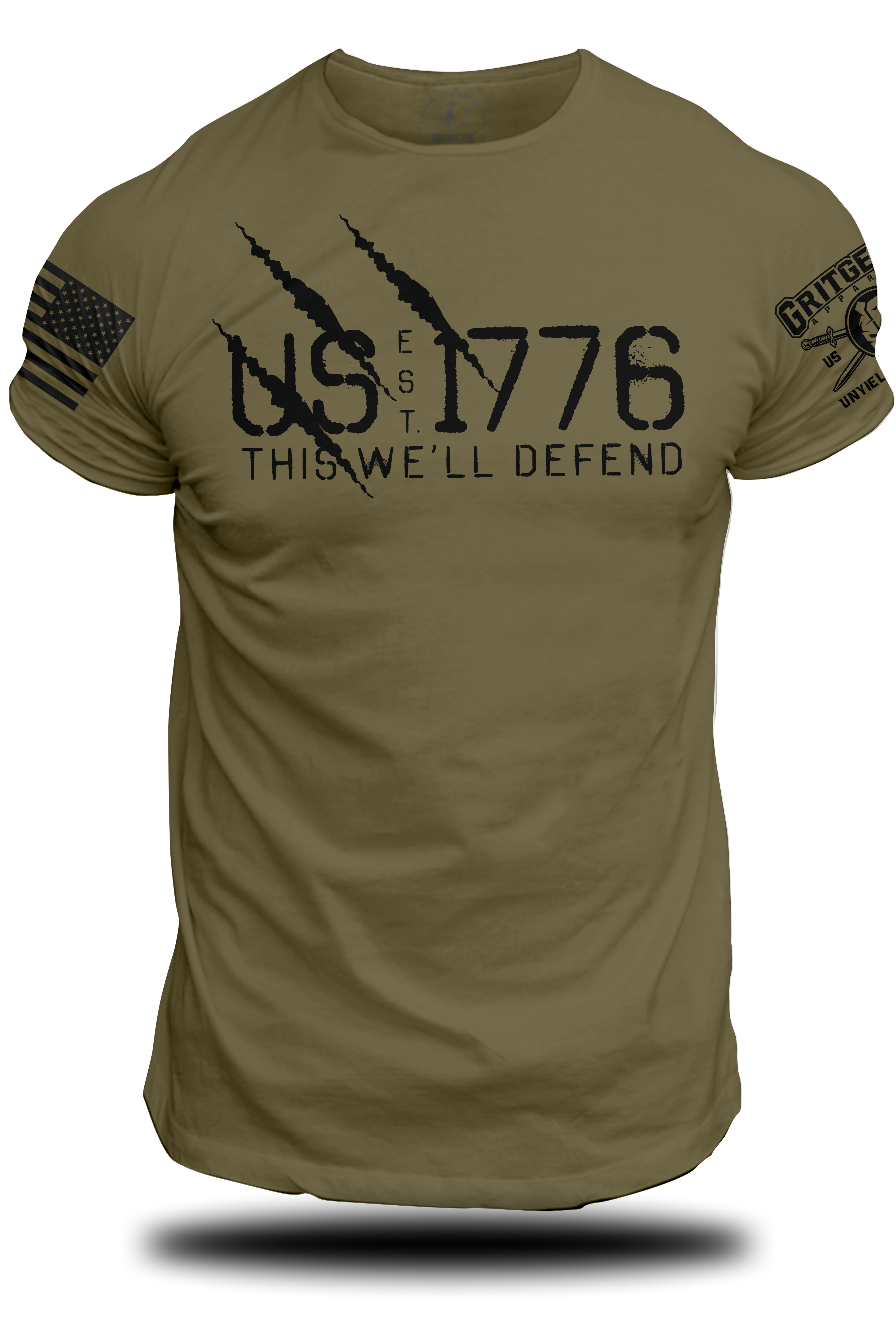 US EST 1776 Defend T-Shirt | Grit Gear Apparel