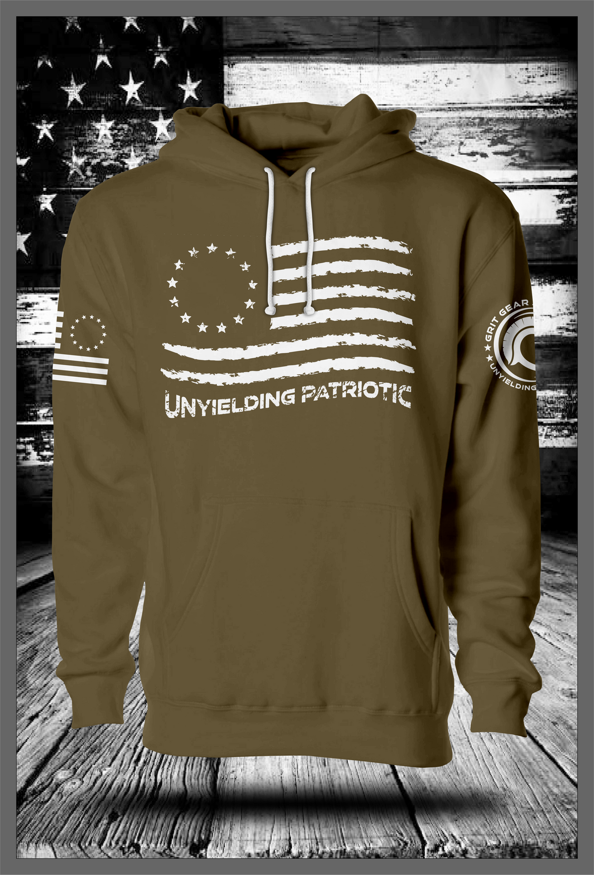 13 Star Unyielding Patriotic Hoodie Grit Gear Apparel