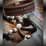 Unyielding Patriotic Leather Bracelet Cuff | GRITGEAR Apparel