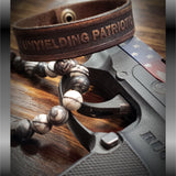Unyielding Patriotic Leather Bracelet Cuff | GRITGEAR Apparel