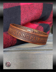 Unyielding Patriotic Leather Bracelet Cuff