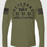 Veterans Day 11.11.11 Ryan Weaver LONG SLEEVE T-shirt | Grit Gear Apparel
