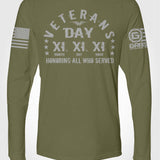 Veterans Day 11.11.11 Ryan Weaver LONG SLEEVE T-shirt | Grit Gear Apparel