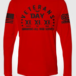 Veterans Day 11.11.11 Ryan Weaver LONG SLEEVE T-shirt | Grit Gear Apparel