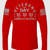 Veterans Day 11.11.11 Ryan Weaver LONG SLEEVE T-shirt | Grit Gear Apparel