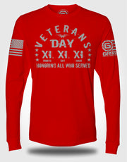 Veterans Day 11.11.11 Ryan Weaver LONG SLEEVE T-shirt | Grit Gear Apparel