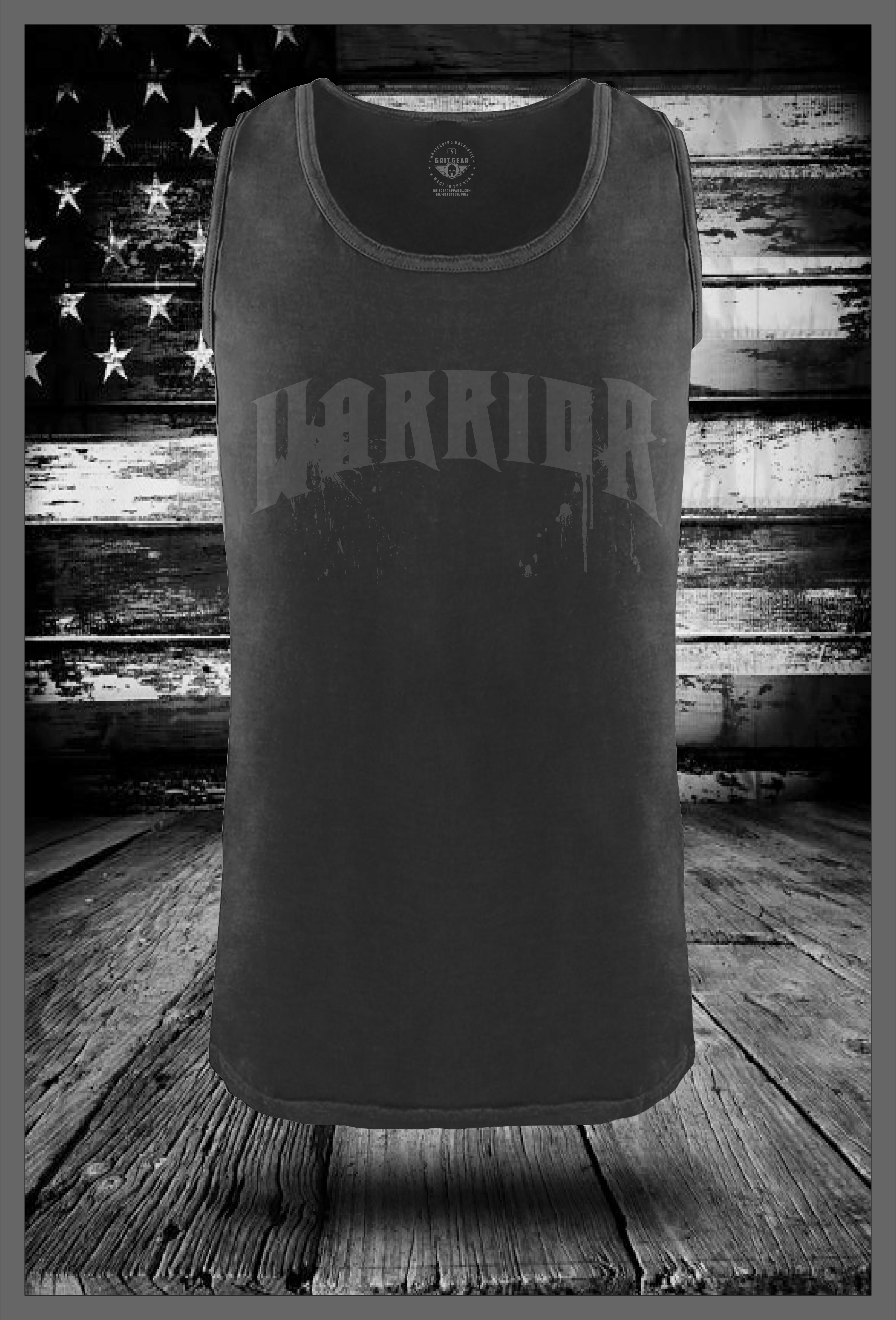top gear black shadow Warrior Faded Black Shadow Tank Top