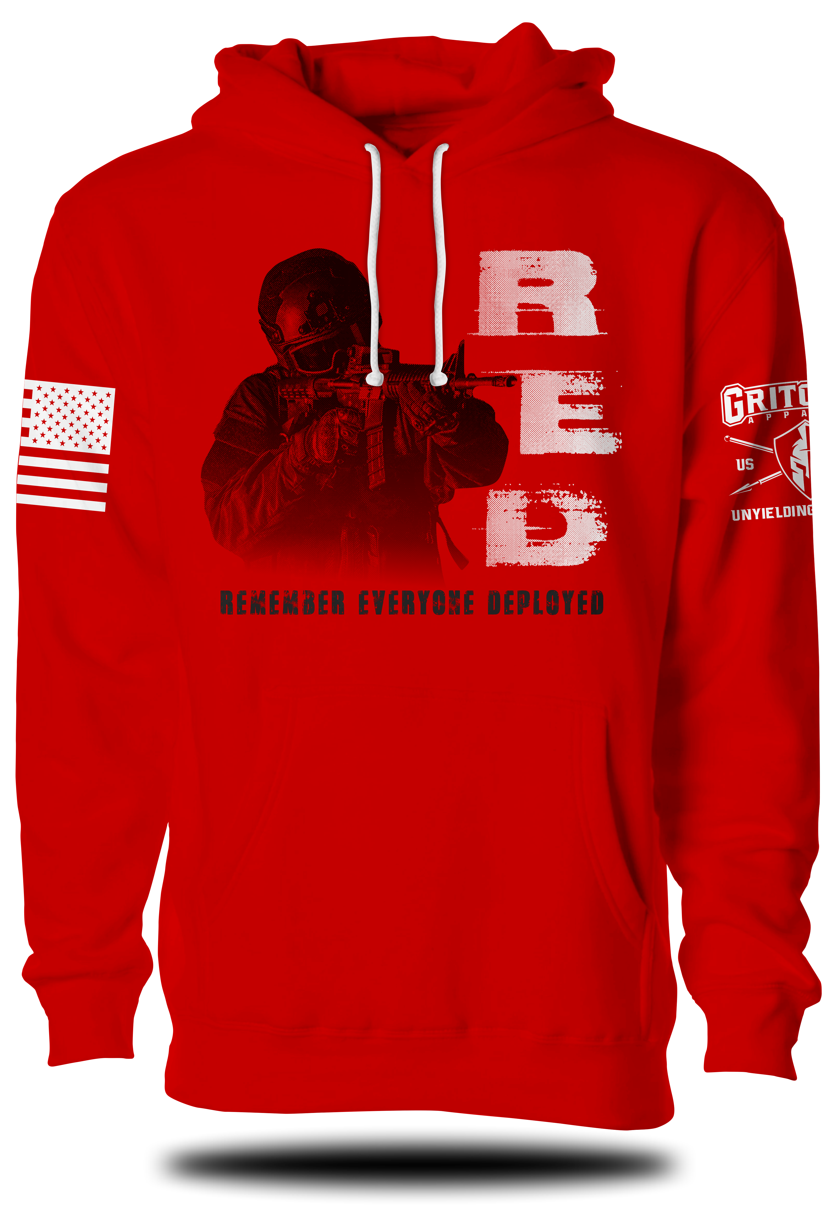 Fighting Soldier RED Hoodie | Grit Gear Apparel ®