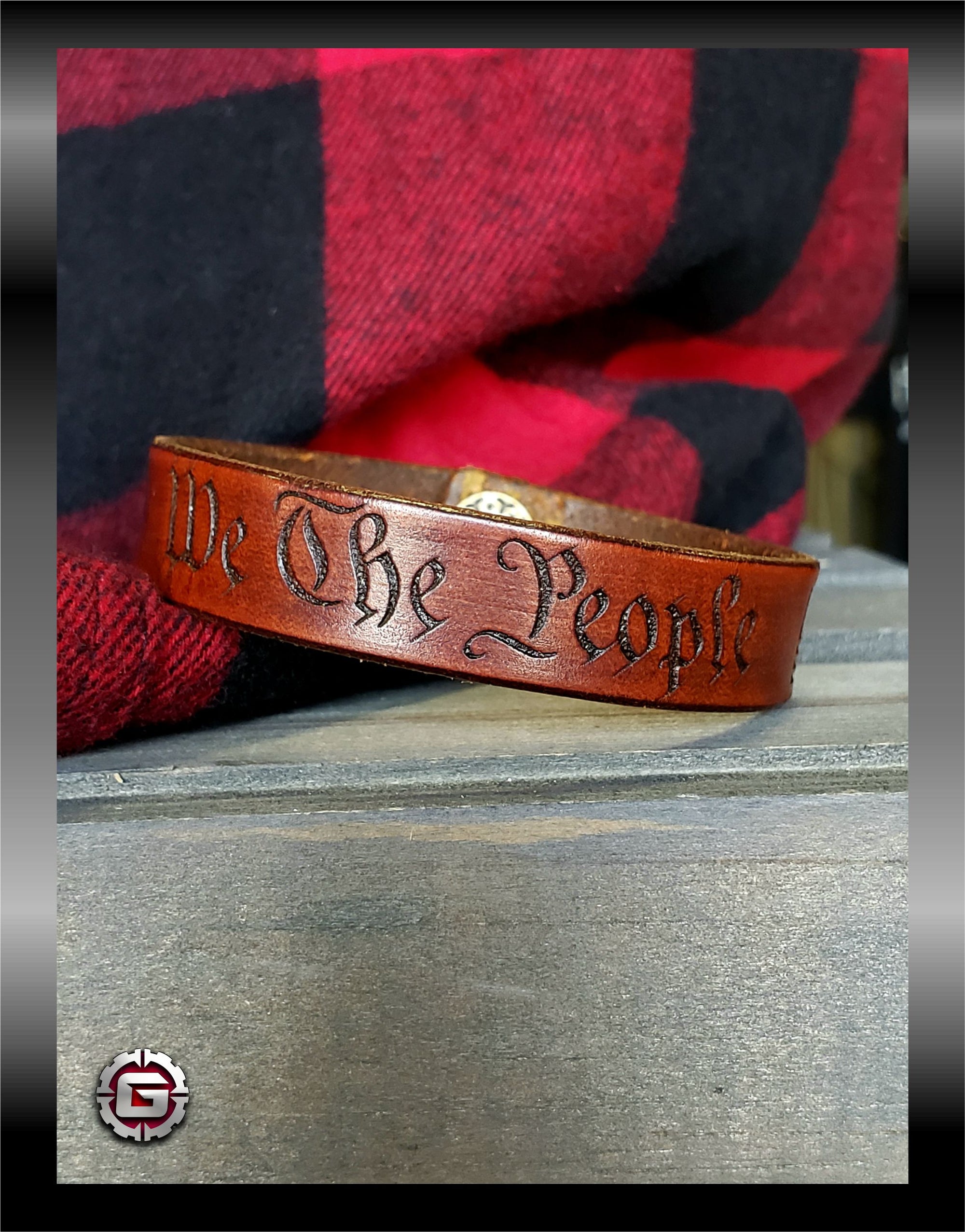 Leather We The People Bracelet Cuff | GRITGEAR Apparel